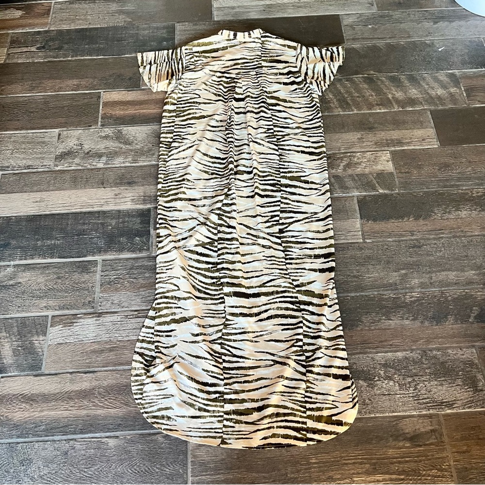 Lovestitch animal print long shirt duster top coverup M - Picture 2 of 10
